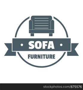 Furniture sofa logo. Simple illustration of furniture sofa vector logo for web. Furniture sofa logo, simple gray style