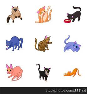 Furry friend icons set. Cartoon illustration of 9 furry friend vector icons for web. Furry friend icons set, cartoon style