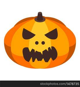 Furry halloween pumpkin icon. Isometric of furry halloween pumpkin vector icon for web design isolated on white background. Furry halloween pumpkin icon, isometric style