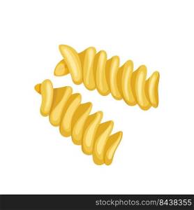 fusilli pasta cartoon. sauce meal, spiral food, cheese macaroni fusilli pasta vector illustration. fusilli pasta cartoon vector illustration