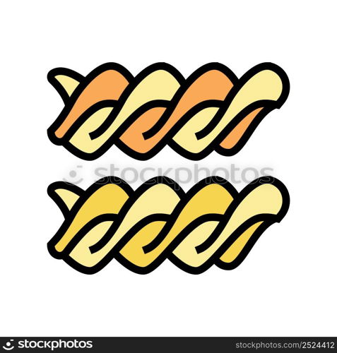 fusilli pasta color icon vector. fusilli pasta sign. isolated symbol illustration. fusilli pasta color icon vector illustration