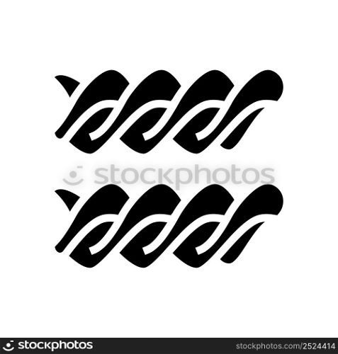 fusilli pasta glyph icon vector. fusilli pasta sign. isolated contour symbol black illustration. fusilli pasta glyph icon vector illustration