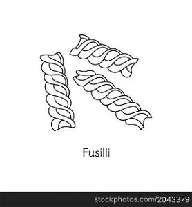 Fusilli pasta illustration. Vector doodle sketch. Traditional Italian food. Hand-drawn image for engraving or coloring book. Isolated black line icon. Editable stroke.. Fusilli pasta illustration. Vector doodle sketch. Traditional Italian food. Hand-drawn image for engraving or coloring book. Isolated black line icon. Editable stroke