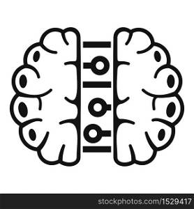 Future binary brain icon. Simple illustration of future binary brain vector icon for web design isolated on white background. Future binary brain icon, simple style