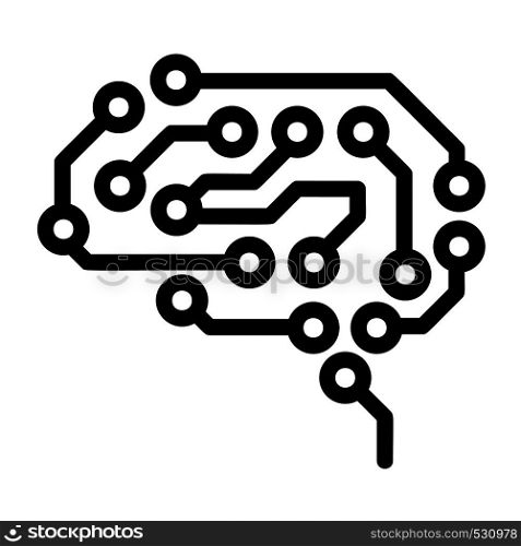 Future brain icon. Outline future brain vector icon for web design isolated on white background. Future brain icon, outline style