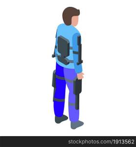 Future exoskeleton icon isometric vector. Robot suit, Human body. Future exoskeleton icon isometric vector. Robot suit