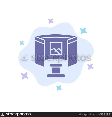 Future, Glasses, Science, Technology Blue Icon on Abstract Cloud Background