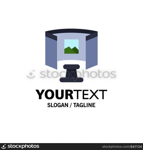 Future, Glasses, Science, Technology Business Logo Template. Flat Color