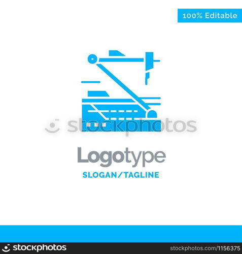 Future, Medical, Medicine, Robot, Robotics Blue Solid Logo Template. Place for Tagline