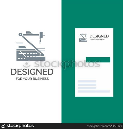 Future, Medical, Medicine, Robot, Robotics Grey Logo Design and Business Card Template