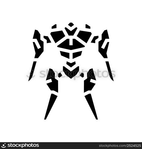future robot glyph icon vector. future robot sign. isolated contour symbol black illustration. future robot glyph icon vector illustration