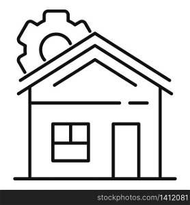 Future smart house icon. Outline future smart house vector icon for web design isolated on white background. Future smart house icon, outline style
