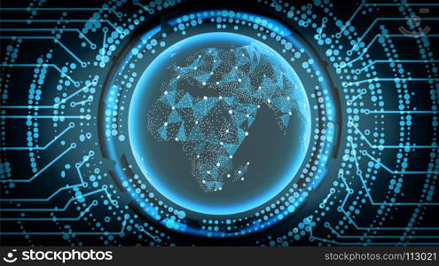 Future Technology Cyber Concept Background. Africa. Vector Illustration. Future Technology Cyber Concept Background. Africa. Vector