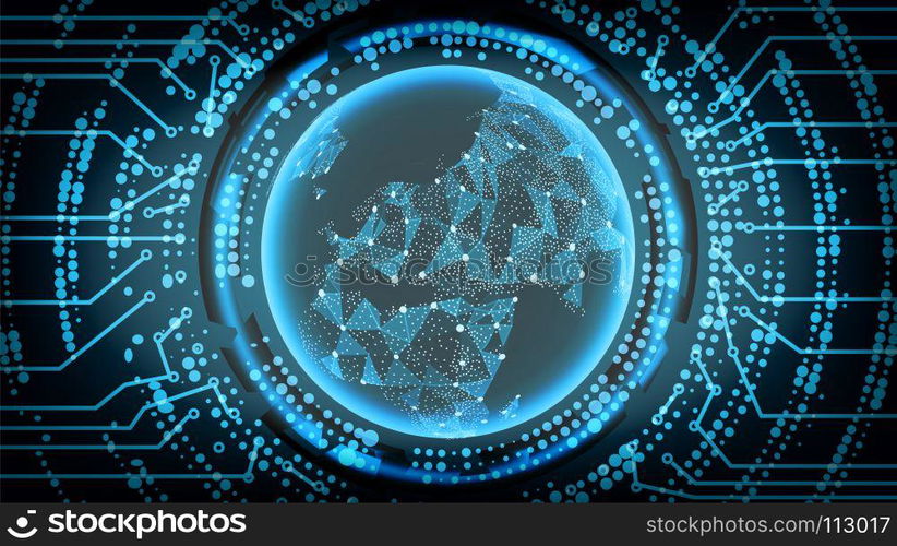 Future Technology Cyber Concept Background. Europe. Vector Illustration. Future Technology Cyber Concept Background. Europe. Vector