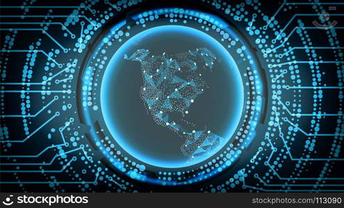 Future Technology Cyber Concept Background. Future Technology Cyber Concept Background. North America. Vector Illustration.