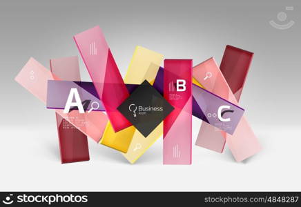 Futuristic abstract template. Futuristic abstract template. Glossy color glass rectangles and squares on 3d space.