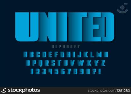 Futuristic alphabet design, typeface, letters and numbers. Vector characters. Futuristic alphabet design, typeface, letters and numbers