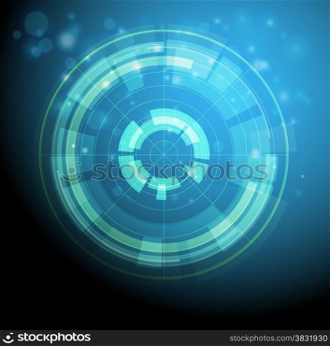Futuristic background with hologram touch panel.. Futuristic Background