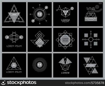 Futuristic Geometric Hipster Elements and Logos. Vector illustration.