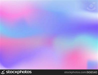 Futuristic holographic neon background in 80s retro style. Vector cosmic iridescent poster with a zig zag gradient texture circle.