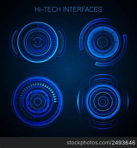 Futuristic HUD interface hi-tech dashboard digital circular elements vector illustration