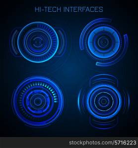 Futuristic HUD interface hi-tech dashboard digital circular elements vector illustration