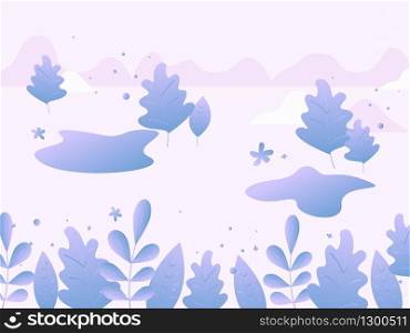 Futuristic illustration. Another planet. Lilac-pink trees fantasy color space vector illustration flat design