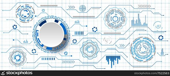 Futuristic Interface HUD Style and Infographic Elements. Abstract Virtual Graphic Touch UI - Illustration Vector. Futuristic Interface HUD Style and Infographic Elements. Abstract Virtual Graphic Touch UI