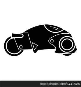 Futuristic motorbike icon. Simple illustration of futuristic motorbike vector icon for web design isolated on white background. Futuristic motorbike icon, simple style