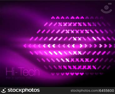 Futuristic neon lights on dark background, digital abstract techno backgrounds. Futuristic neon lights on dark background, digital abstract techno backgrounds. Glowing shiny lines template with sparkle effects