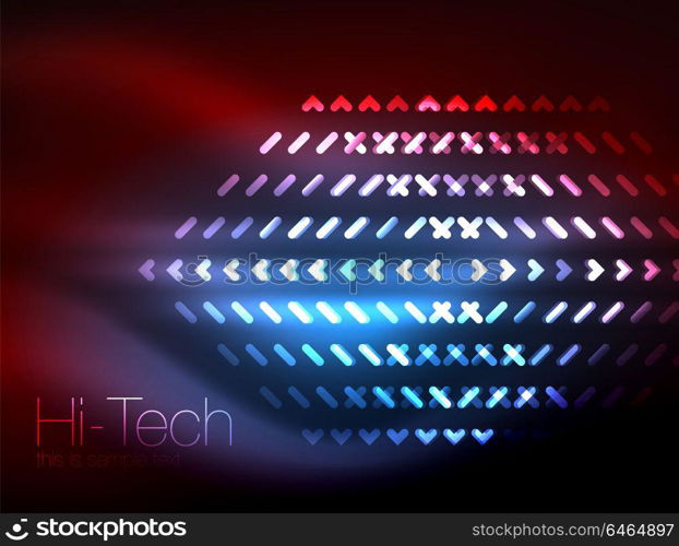 Futuristic neon lights on dark background, digital abstract techno backgrounds. Futuristic neon lights on dark background, digital abstract techno backgrounds. Glowing shiny lines template with sparkle effects