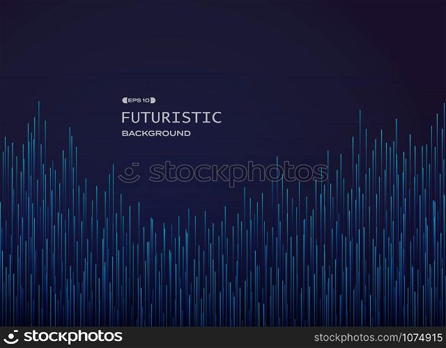 Futuristic of gradient blue stripe lines pattern background, vector eps10