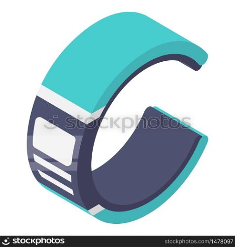 Futuristic smart bracelet icon. Isometric of futuristic smart bracelet vector icon for web design isolated on white background. Futuristic smart bracelet icon, isometric style