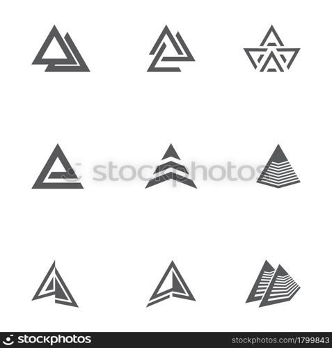 Futuristic Triangle Chain logo design inspiration