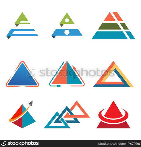 Futuristic Triangle Chain logo design inspiration