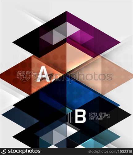Futuristic triangle tile background with options. Futuristic triangle tile background with options. Vector template background for workflow layout, diagram, number options or web design