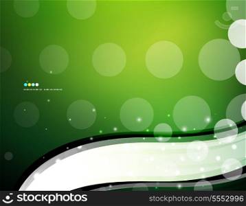 Futuristic white wave design on color background with circles