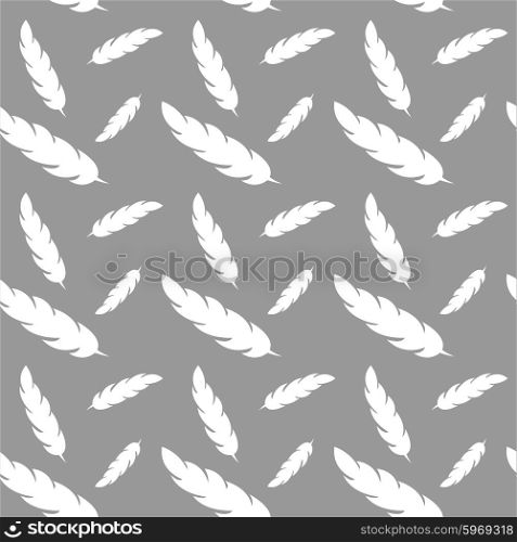 Fying feathers, vector seamless pattern
