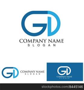 G and D Letter vector illustration icon Logo Template design