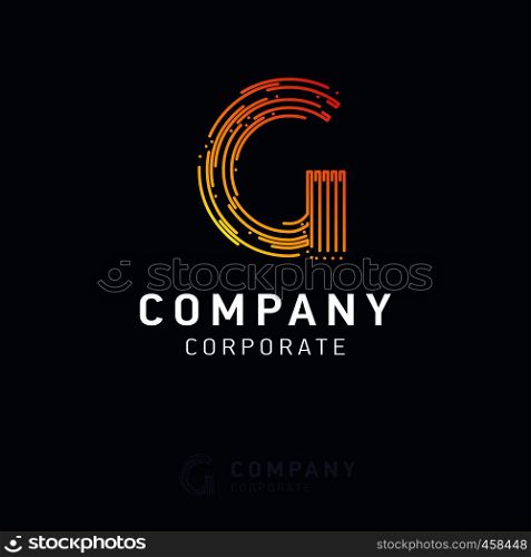 G company logo design with visiting card vector