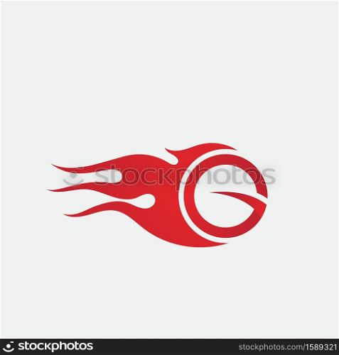 G Fire Logo Template vector icon Oil, gas and energy logo concept