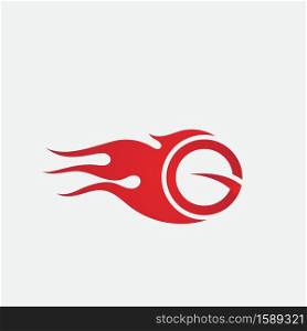 G Fire Logo Template vector icon Oil, gas and energy logo concept