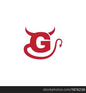 G initial letter with devil horn logo vector design