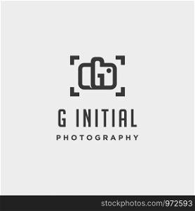 g initial photography logo template vector design icon element. g initial photography logo template vector design