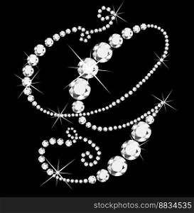 G italic with diamonds vector image