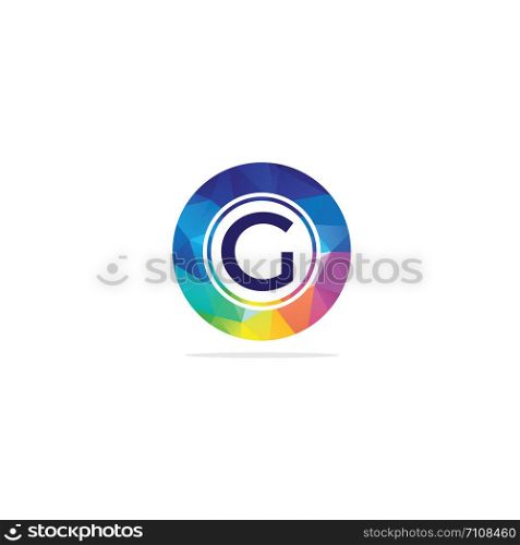 G Letter colorful logo in the hexagonal. Polygonal letter G