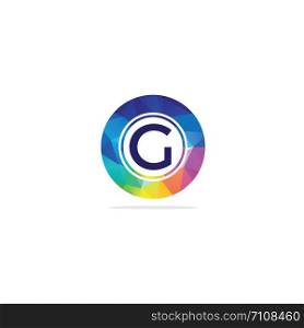 G Letter colorful logo in the hexagonal. Polygonal letter G