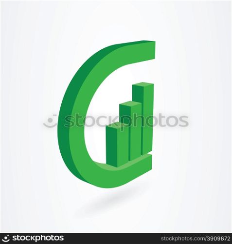 g letter design icon as green environment investment vector illustration
