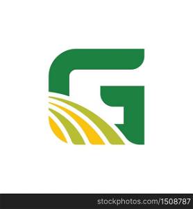 G Letter Green Nature Agriculture Initial Logo Symbol