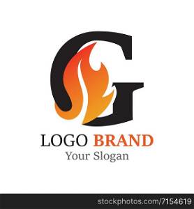G Letter logo fire creative concept template design